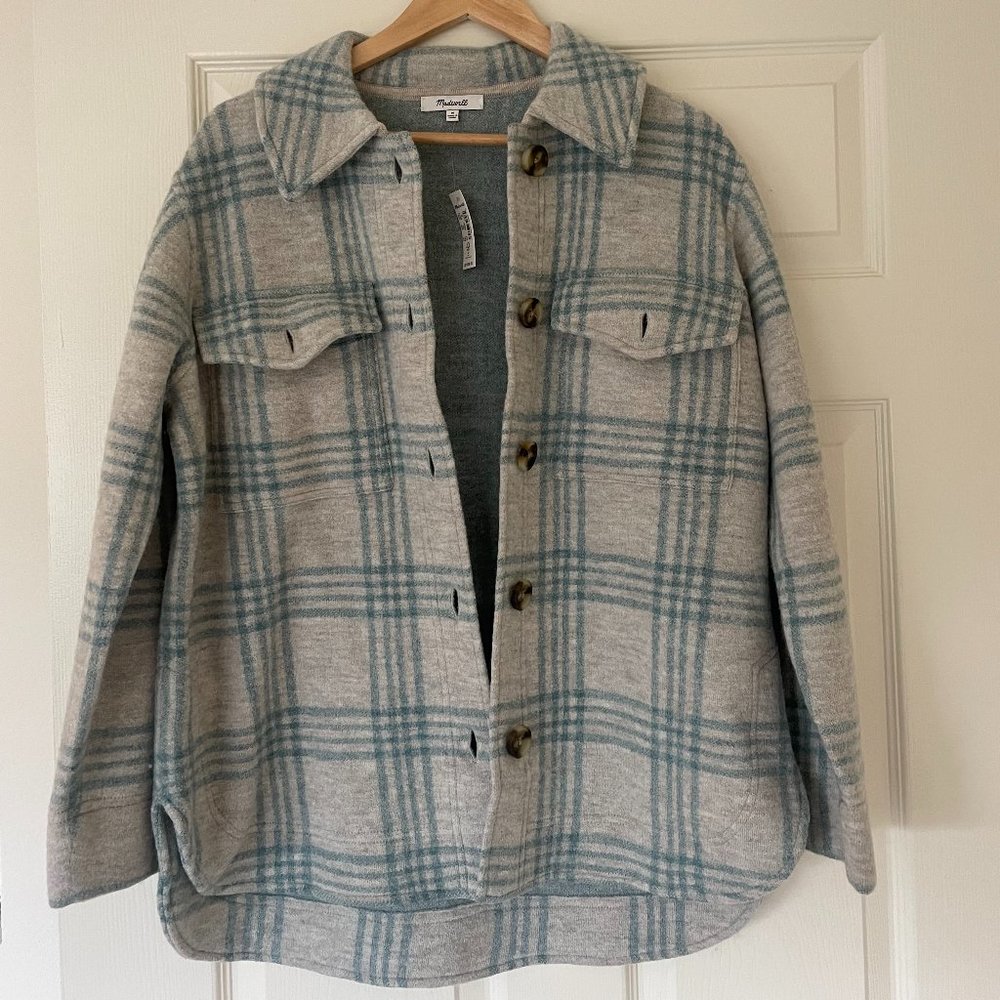 Madewell Boiled Wool Shirt-Jacket in Plaid